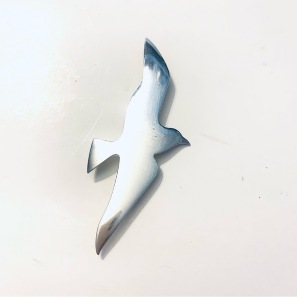 INTERNATIONAL STERLING Soaring Seagull Bird Brooch Pin, Pendant, silver 925 - Picture 3 of 9
